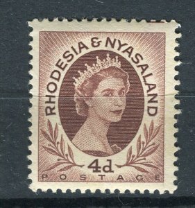 RHODESIA; NYASALAND 1954 early QEII portrait issue mint hinged 4d. value