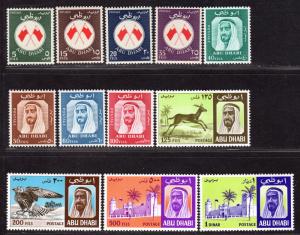 $Abu Dhabi Sc#26-37 M/NH/VF, complete set, Cv. $108.45