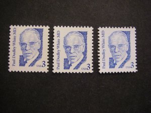 Scott 2170, 2170a, dull & shiny gum, 3c Paul Dudley White, MNH Great Americans