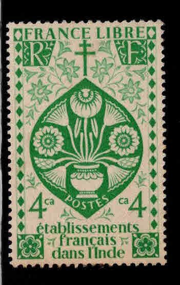 FRENCH INDIA  Scott 145 MH* Lotus Flower stamp