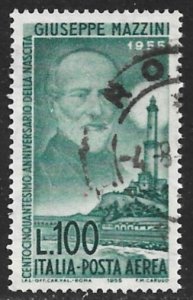 ITALY 1955 Giuseppe Mazzini Airmail Sc C129 VFU