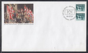 Canada Scott 1396 Coil Pair FDC - 1995 Flag Definitive