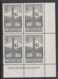 Canada O32 Totem Pole Plate 1, LR block mnh