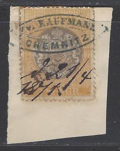 Saxony postal tax revenue stamp 2 1/2 NGR, issued 1868, used, opp