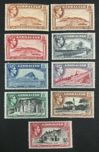 MOMEN: GIBRALTAR 1938-51 P13.5 SET MINT OG H/2NH(1sh,5sh) £670 LOT #62412