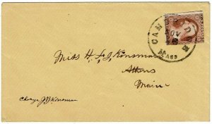 1850's Cambridge, MA cancel on cover, 3c type II, MAJOR CRACKED PLATE, 94L5L