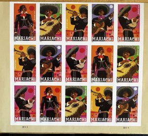 US 5703 - 5707 Imperf. Sheet of 15 Mariachi