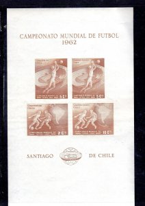 CHILE #C247a 1962 SOCCER MINT VF NH O.G S/S4 IMPERF.