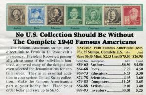 #859-93 Fam Americans Set COMPLETE - Nice **NH** cv$75