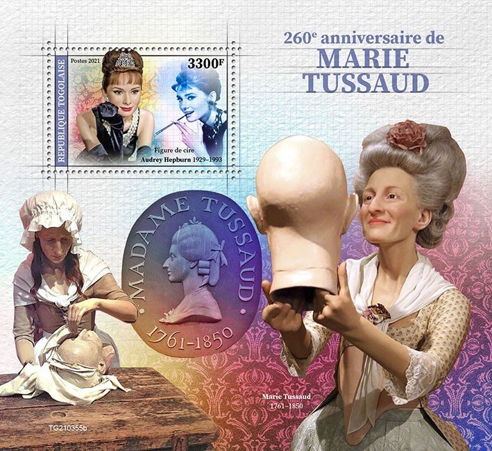 TOGO - 2021 - Marie Tussaud - Perf Souv Sheet - Mint Never Hinged