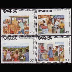RWANDA 1988 - Scott# 1302-5 Rural Economy Set of 4 LH