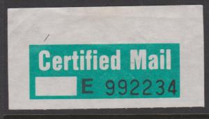 Australia Certified Mail Label Unused