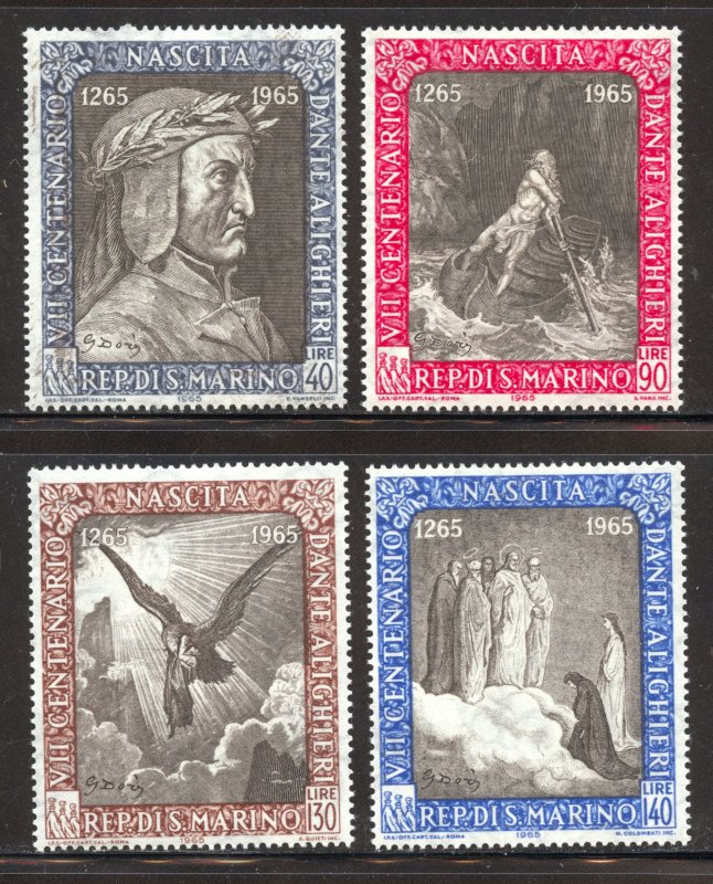 San Marino Scott 622-25 MNHOG - 1965 Dante Alighieri Illustrations - SCV $1.00