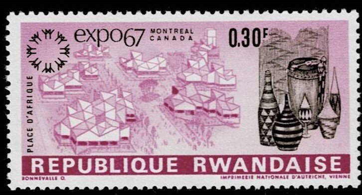 1966-1972 Group of 30 Used Stamps o Rwanda