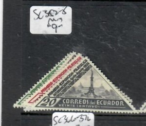 ECUADOR TRIANGLE STAMPS  SC 352-355   MOG                   PP1121H