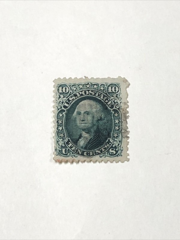 US Scott 68 George Washington 1861 used 10 Cents  Fine 