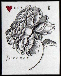 2015 49c Vintage Rose, Universal Symbol of Love, Imperforate Scott 4959a Mint NH