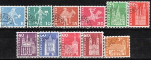 Switzerland Scott # 382d - 396a, used