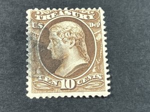 U.S. # O77-USED--BROWN--SINGLE--TREASURY--OFFICIAL--1873