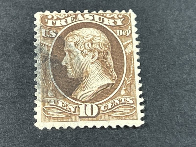 U.S. # O77-USED--BROWN--SINGLE--TREASURY--OFFICIAL--1873