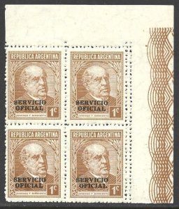 Argentina 1938-54 Official #O37 DOUBLE VERTICAL PERFORATION Variety Error VF-NH-