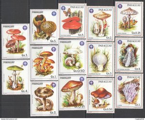 Pec126-129 1984,1986 Paraguay Mushrooms Flora Nature Mnh