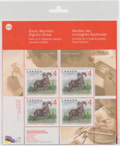 Canada -  #3129 Rocky Mountain Bighorn Sheep Stamp Pane of Four (2018) - MNH