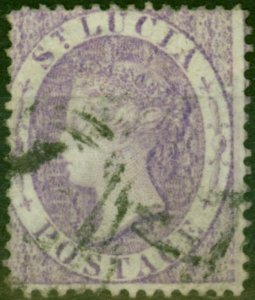 St Lucia 1876 (6d) Pale Lilac SG17a Fine Used