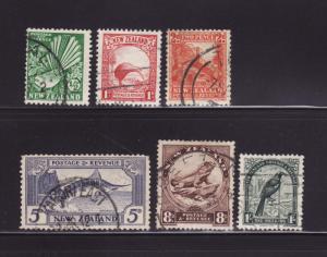 New Zealand 203-204, 206, 210a, 212, 214 U Various (B)