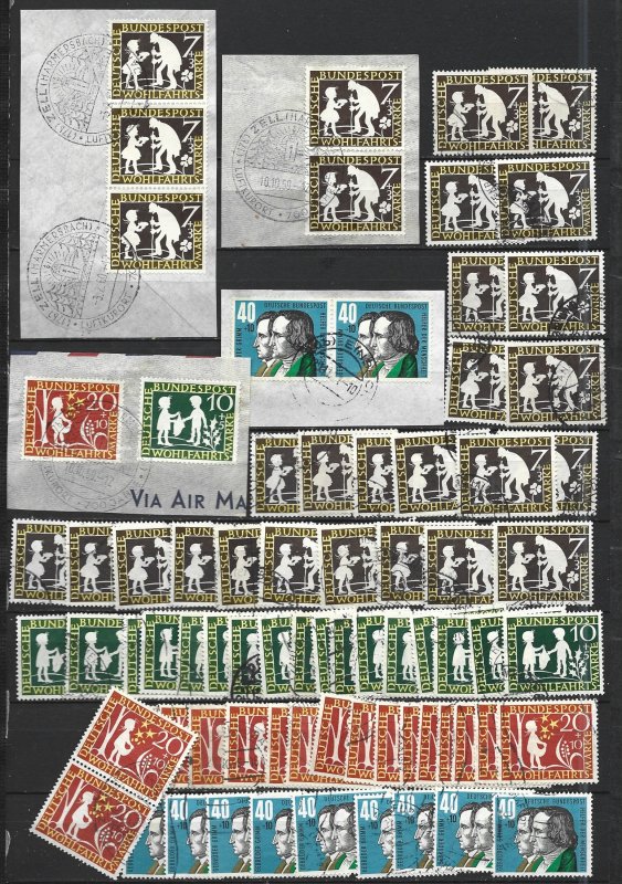 COLLECTION LOT 6873 GERMANY #B368-71 72 STAMPS 1959  CV+$72 CLEARANCE