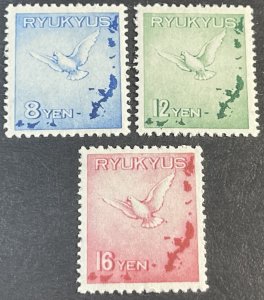 RYUKYU ISLANDS # C1-C3-MINT/NEVER HINGED--COMPLETE SET--AIR-MAIL--1950(LOTA)
