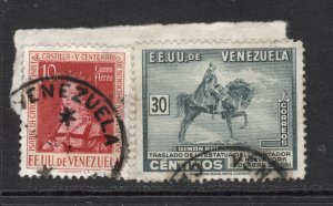 Venezuela Scott# C331 & 460  used single on paper