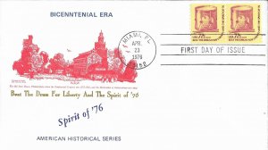 1976 FDC, #1615, 7.9c Drum, neat cachet