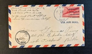 1945 US Navy FPO Censored Airmail Cover to Crab Orchard WV