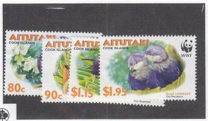 AITUTAKI (MK7313) # 533-536 VF-MNH  80,90c,$1.15,$1.95  2002  WWF BIRD DESIGNS