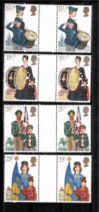 Great Britain 1982 MNH Sc 983-6 gutter pairs