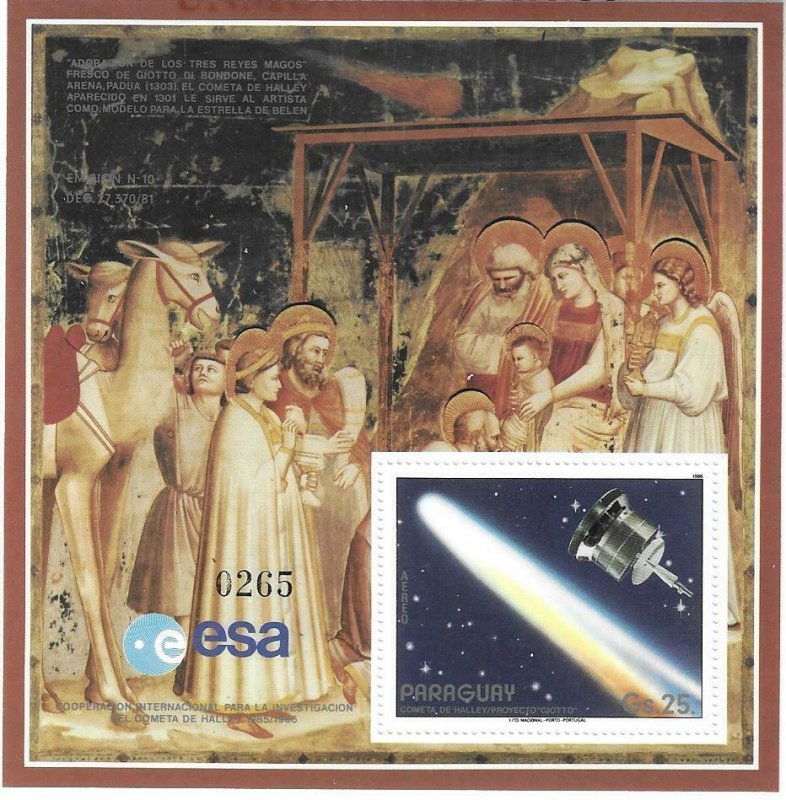 1986    PARAGUAY  -  HALLEY'S COMET   -  MNH