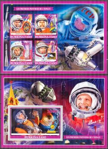 Burkina Faso 2019 Space First Men's V. Tereshkova Y. Gagarin Sheet + S/S...