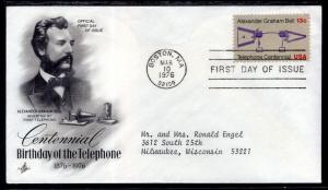 US 1683 Telephone Artcraft Typed FDC