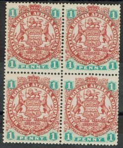 RHODESIA 1896 ARMS 1D BLOCK */** HEAVY SHADED LION