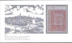 Lithuania 1997 MNH Stamps Souvenir Sheet Scott 566 Protestant Catechism Book