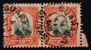 1908 Brazil Guarara Minas Gerais carimbo postmark official service stamp