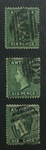 MOMEN: ANTIGUA SG #18,18x,18y 1876 P14 CROWN CC USED £127 LOT #61639