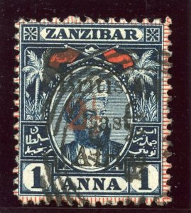 British East Africa 1897 2½ on 1a indigo & red very fine used. SG 86. Sc 95.