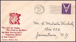 15 Mar 1945 WWII Patriotic Cover They May Be Singing.... Sherman 7981