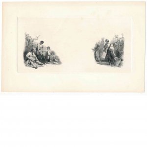 Die Proof Vignette, Harvesting, Bald, Cousland & Co. 1858 overall card 10 x 6.5