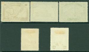 EDW1949SELL : MEXICO 1918-20 Scott #626-28 Also #B1-2 VF, Mint OG. Catalog $161.