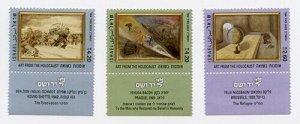 ISRAEL 2022 - Art from the Holocaust, Paintings - Set of 3 Scott# 2312-4 - MNH