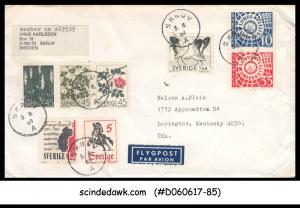 SWEDEN - 1968 AIR MAIL Envelope to USA with 8-Stamps (ID:B174)