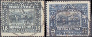 Eritrea #47-48, Complete Set(2), 1910-1929, Used